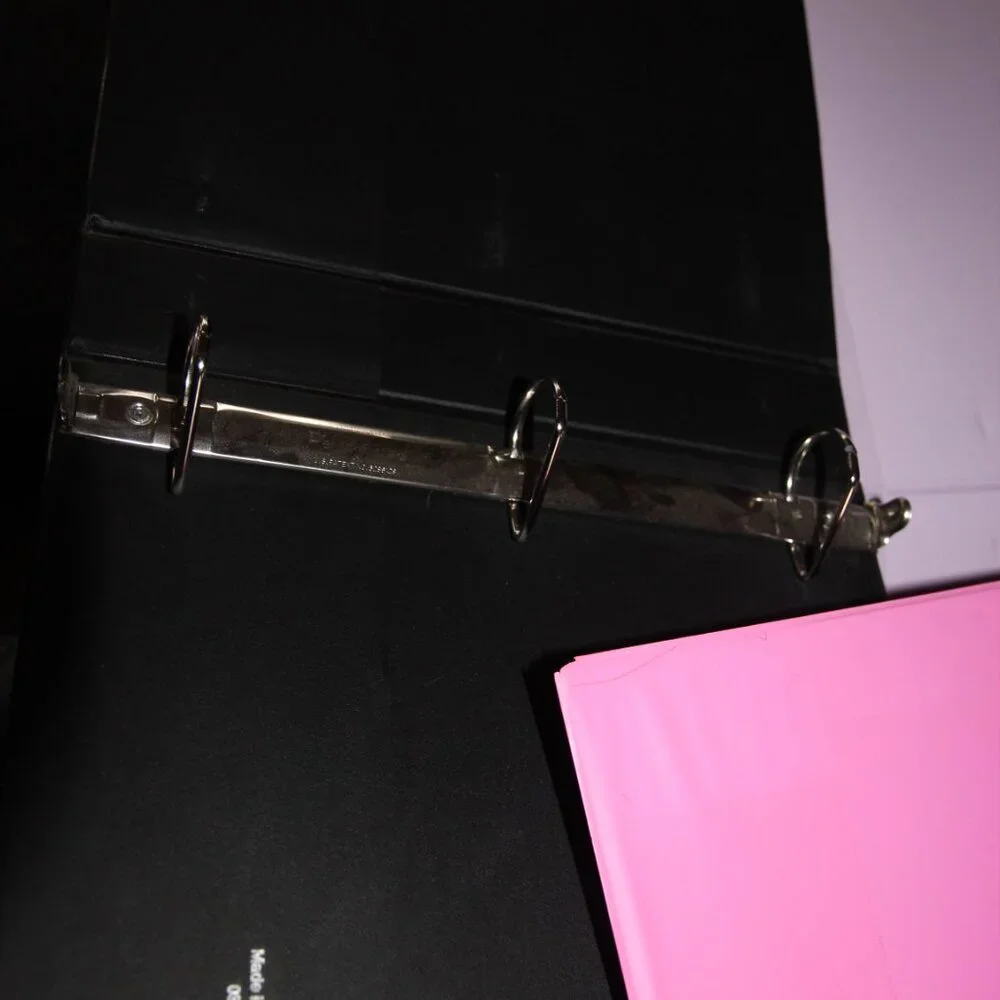 Set of Pink, Black & Light Pink Binders
